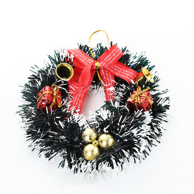 Coroană de Crăciun de 12 cm Ghirlandă de ușă de Crăciun Ornamente cu pandantiv Decoratiuni de Crăciun Fericit pentru acasă Craciun 2023 La mulți ani 2024