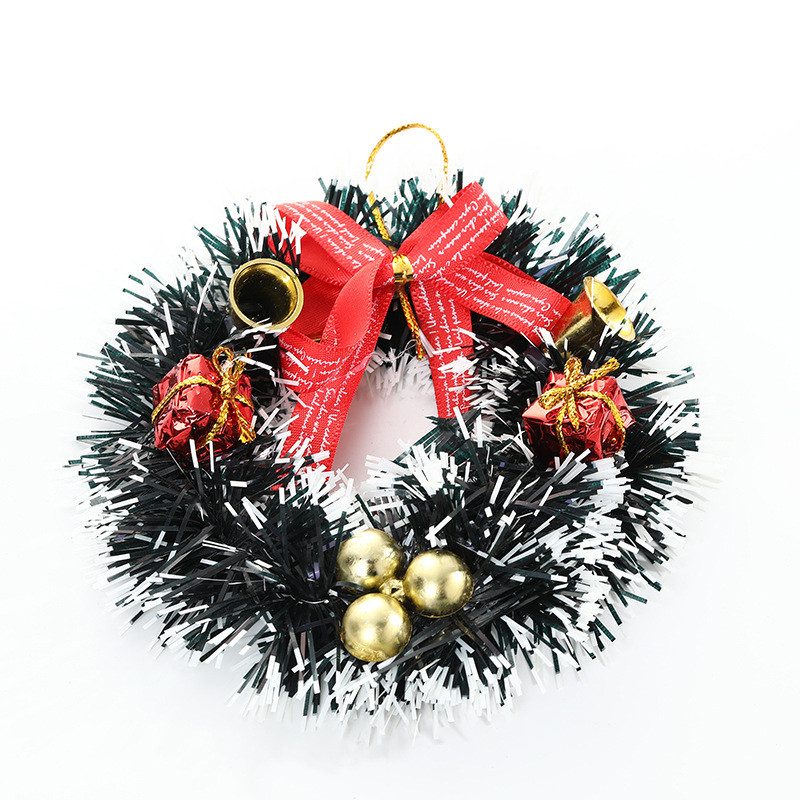 Coroană de Crăciun de 12 cm Ghirlandă de ușă de Crăciun Ornamente cu pandantiv Decoratiuni de Crăciun Fericit pentru acasă Craciun 2023 La mulți ani 2024