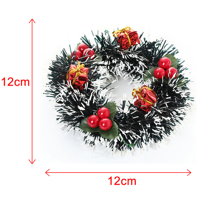 Coroană de Crăciun de 12 cm Ghirlandă de ușă de Crăciun Ornamente cu pandantiv Decoratiuni de Crăciun Fericit pentru acasă Craciun 2023 La mulți ani 2024