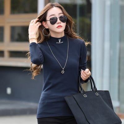 Bluză casual de damă cu guler polo și broderie