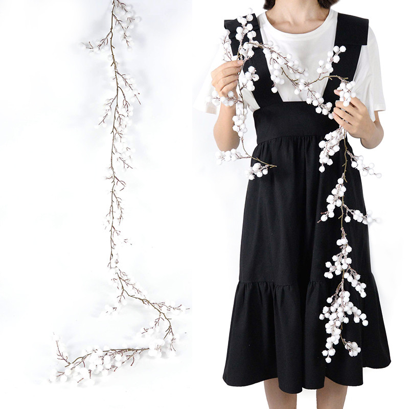 150 εκ. Τεχνητά κουκουνάρια Αμπέλι Χριστουγεννιάτικα Διακοσμητικά νιφάδα χιονιού Κλαδιά πεύκου Πράσινα φύλλα γιρλάντα Στεφάνι διακόσμηση τοίχου για γάμο