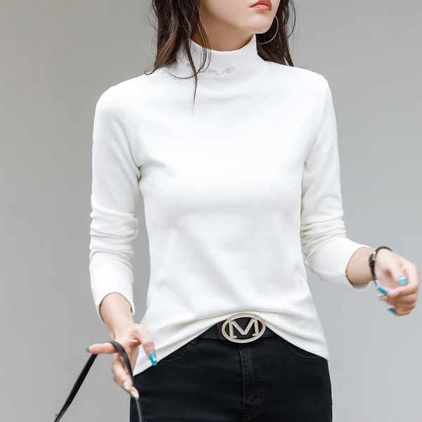 Bluză casual cu mânecă lungă pentru damă, cu guler polo