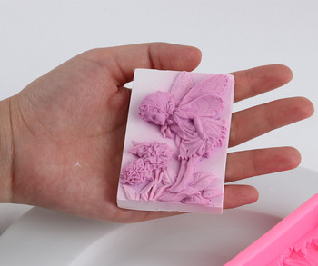 3D Flower Fairy Angel Силиконова форма за сапун Ръчна изработка на сапун Направи си сам Ароматерапия Изкуство от гипсова глина Занаяти Изработка на торта Форма за шоколад