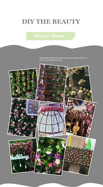 2,5 м цветен гирлянд Фалшива розова лоза Изкуствени цветя Висящи розови бръшлян Висящи кошници Сватбена арка Градински фонов декор