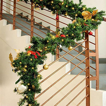 Коледен изкуствен венец 2,7 м зелен бор, ратан, лоза, гирлянда, коледна семейна парти, декорация, висулка, стена, висящи орнаменти