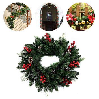 Коледен изкуствен венец 2,7 м зелен бор, ратан, лоза, гирлянда, коледна семейна парти, декорация, висулка, стена, висящи орнаменти
