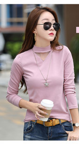 Bluză de damă modernă cu mâneci lungi și guler polo