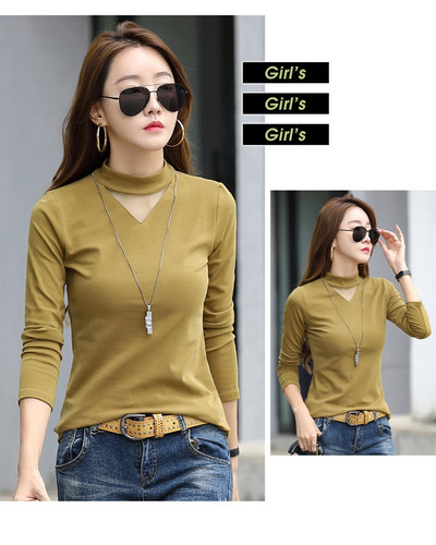 Bluză de damă modernă cu mâneci lungi și guler polo