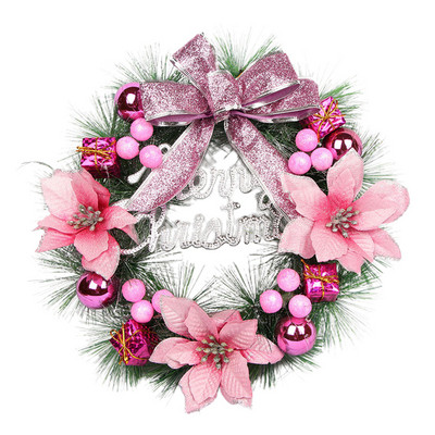 30 см Коледни гирлянди Висулки Коледен венец Висящи орнаменти на предната врата Весела Коледа Декор за дома 2023 Честита Нова Година