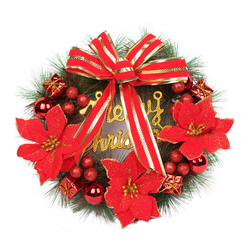 30 см Коледни гирлянди Висулки Коледен венец Висящи орнаменти на предната врата Весела Коледа Декор за дома 2023 Честита Нова Година