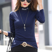 Uue mudeli naiste liibuv pluus kõrge polo kraega