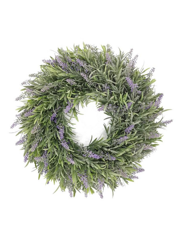 Nouă coroană de lavandă, frunze verzi artificiale, pandantive pentru casă, ornamente agățate pentru decorarea petrecerii de nuntă pentru ușa din față