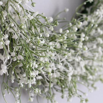 Βάση τεχνητού στεφάνου στεφάνι Gypsophila Flower Farmhouse Φυτά γιρλάντα Κρεμάστρα μπροστινής πόρτας για διακόσμηση σπιτιού γάμου