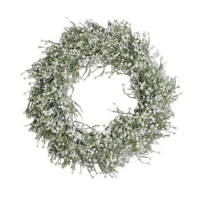 Βάση τεχνητού στεφάνου στεφάνι Gypsophila Flower Farmhouse Φυτά γιρλάντα Κρεμάστρα μπροστινής πόρτας για διακόσμηση σπιτιού γάμου