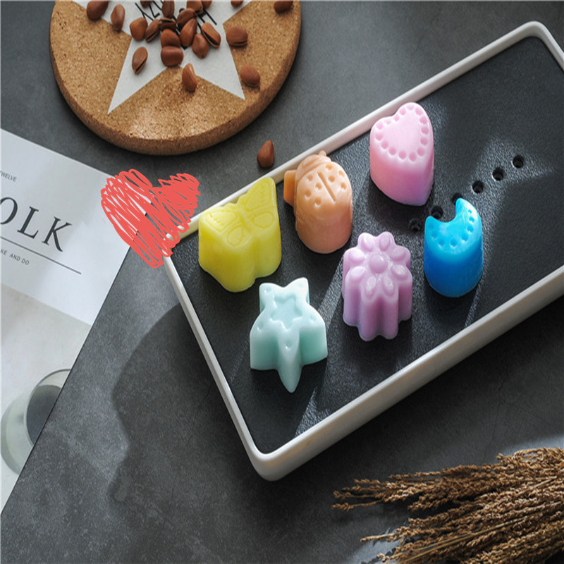 Kukci sa 6 rupa DIY silikonski kalup za sapun za čokoladni biskvit Kalup za kolače od fondanta Kuhinjski alati za pečenje Ručno rađeni kalupi za pladanj za led od žele sapuna