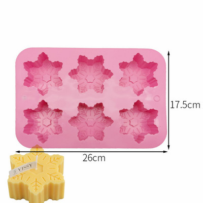 Lumânare fulg de zăpadă de Crăciun Mucegai din silicon Pom de Crăciun Ceară de soia Parfumată Tencuială Săpun Naștere Nuntă Artizanat pentru acasă Decor ciocolată