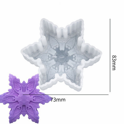 Lumânare fulg de zăpadă de Crăciun Mucegai din silicon Pom de Crăciun Ceară de soia Parfumată Tencuială Săpun Naștere Nuntă Artizanat pentru acasă Decor ciocolată