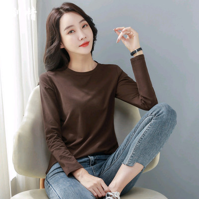 Bluză cu mânecă lungă, cu decolteu rotund, de culoare uni, pentru femei