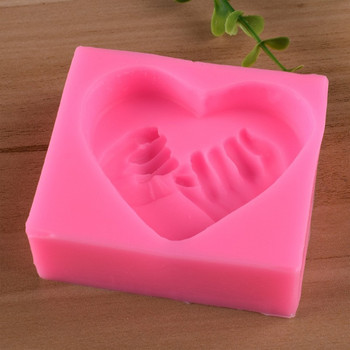 3D Силиконова форма за сапун във формата на любов във формата на сърце Направи си САМ Свещ за торта Шоколадова форма Захарен фондан Инструмент Направи си сам Изработка на свещи