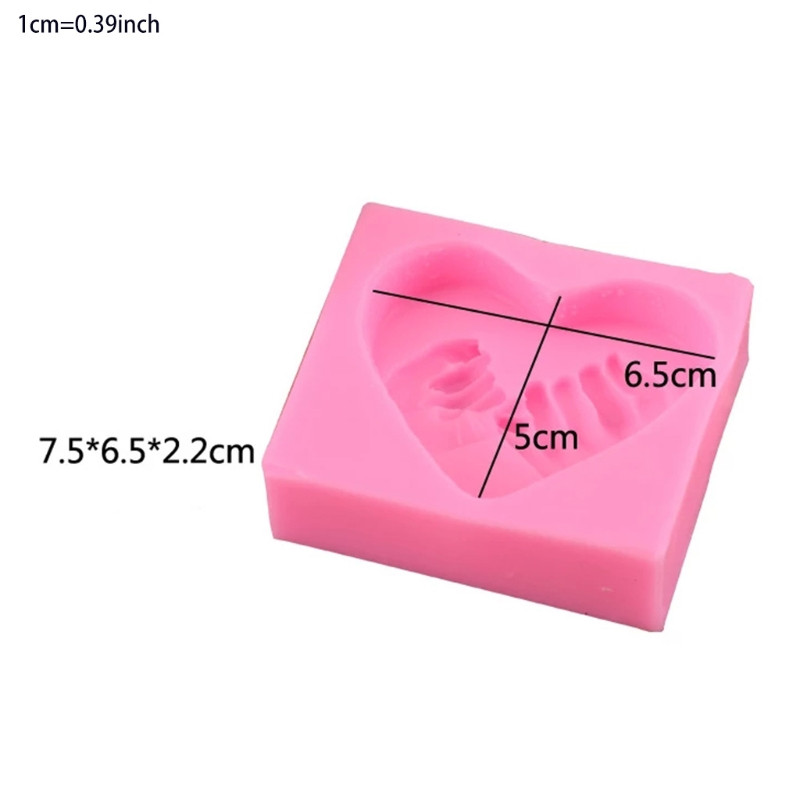 3D mīlestības sirds formas silikona ziepju veidne DIY kūka svece šokolādes veidne fondant cukura rīks DIY sveču izgatavošana
