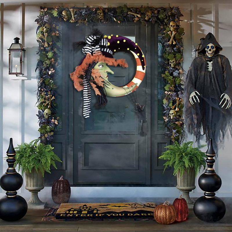 2022 New Halloween Pmupkin Door Hanging Wreath Wreath Hhaunted House Decoration Halloween Decorations Home Indoor Нова година