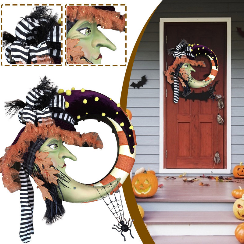 2022 New Halloween Pmupkin Door Hanging Wreath Wreath Hhaunted House Decoration Halloween Decorations Home Indoor Нова година