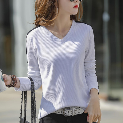 Bluză elegantă pentru femei, model curat, cu decolteu în V