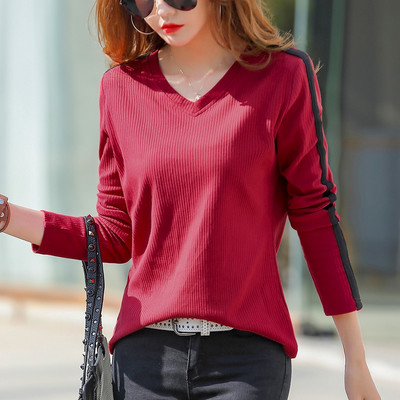 Bluză elegantă pentru femei, model curat, cu decolteu în V