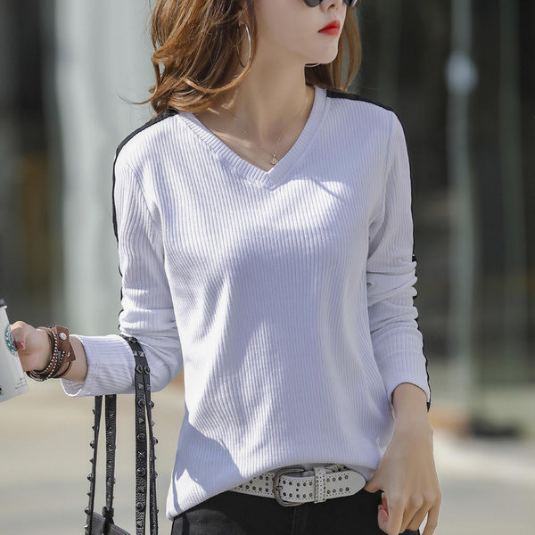 Bluză elegantă pentru femei, model curat, cu decolteu în V