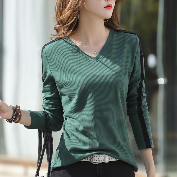 Bluză elegantă pentru femei, model curat, cu decolteu în V