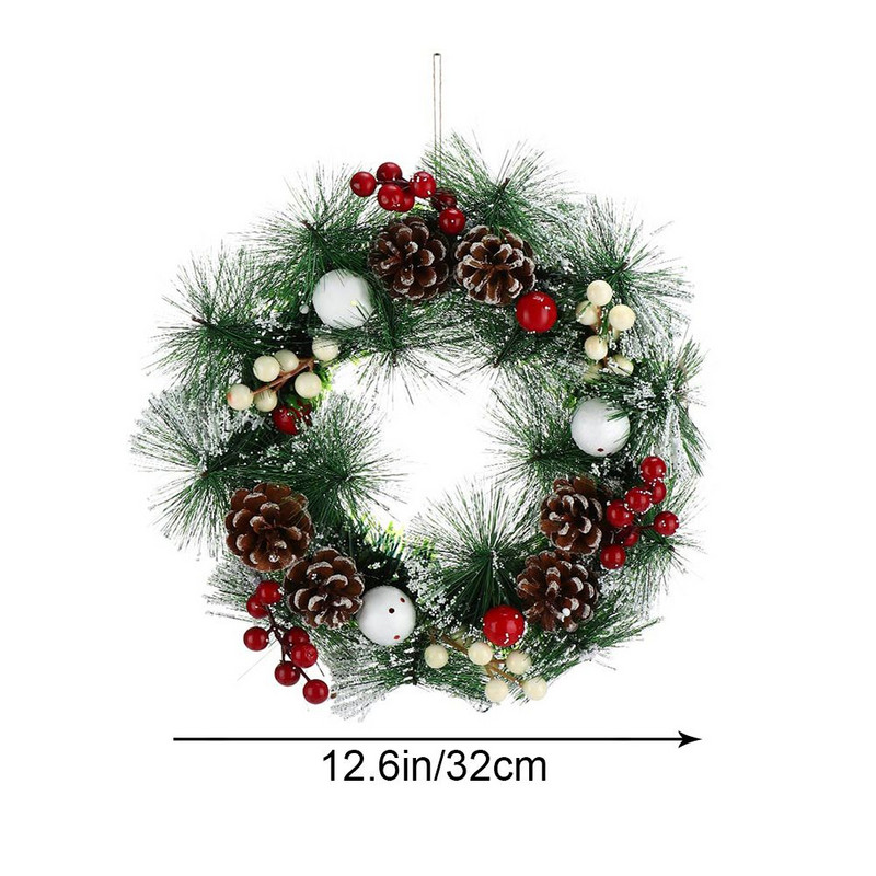 Jõulukaunistuspärg Käsitsi valmistatud Kunstlik Jõulupärja Uks Rippuv Ornament Aknarekvisiidid Jõulupeokaunistus 32cm