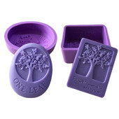 1 bucă matriță ovală din silicon dreptunghiulară în formă de copac pentru săpun pătrată pentru artă și meșteșuguri, ciocolată, prăjitură, instrumente de fabricare a săpunului