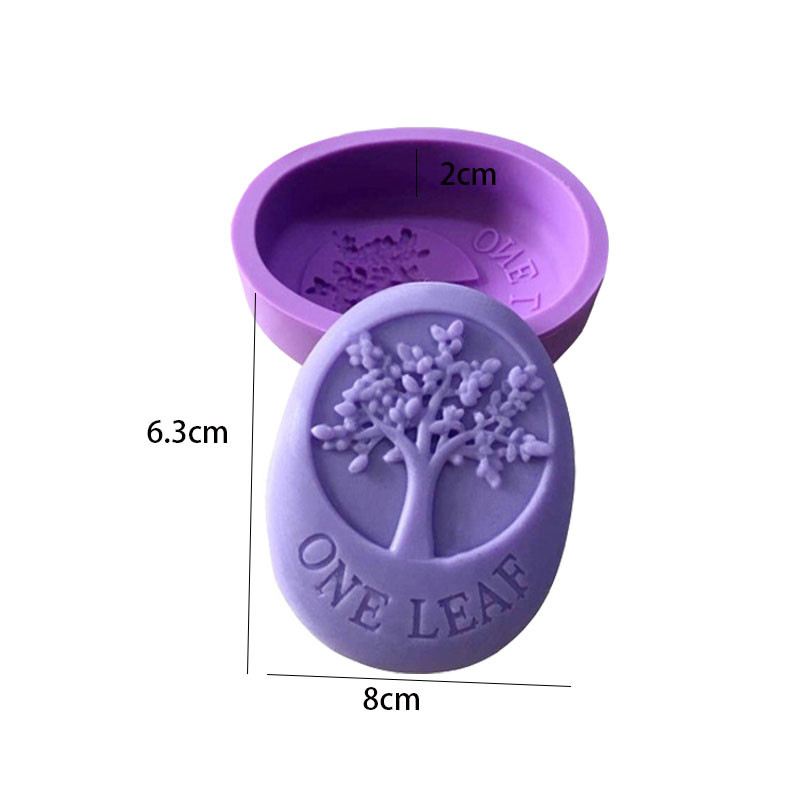 1 bucă matriță ovală din silicon dreptunghiulară în formă de copac pentru săpun pătrată pentru artă și meșteșuguri, ciocolată, prăjitură, instrumente de fabricare a săpunului