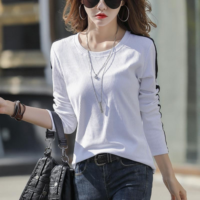 Bluză de damă în dungi cu mânecă lungă