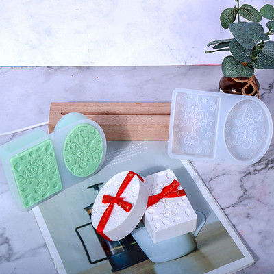 Силиконови форми за сапун с 2 кухини, кръгли, овални, правоъгълни, ръчно изработени форми за сапун, преносими уникални инструменти за правене на сапун