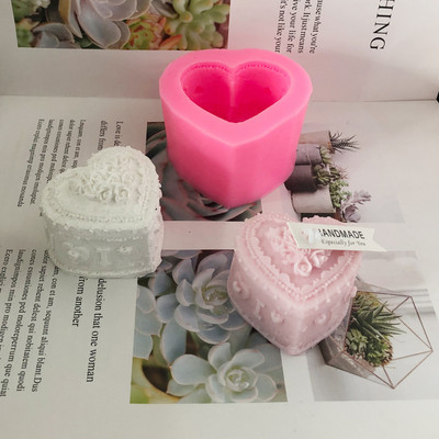 3D Love Heart Rose Flower Καλούπι σιλικόνης Σαπούνι Φοντάν Κέικ σοκολάτας Διακοσμητικό καλούπι Κερί Πηλός χειροτεχνίας Καλούπια Εργαλείο βάσης φόρμας σαπουνιού
