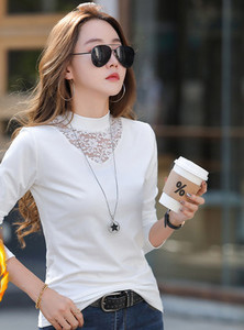 Ženska moderna bluza s čipkom i toplom postavom