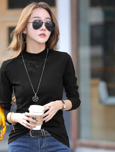 Ženska moderna bluza s čipkom i toplom postavom