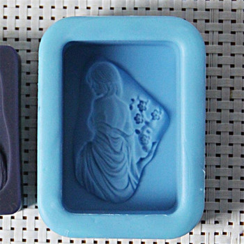 Silicon Soap Mold Girl Lady with Flower Shaped Art crafts Soap Mold Handmade DIY Craft for Saap Making