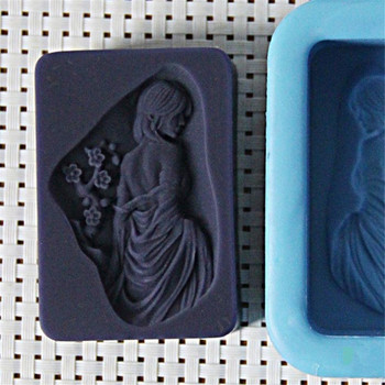 Силиконова форма за сапун Момиче Дама с форма на цвете Художествени занаяти Форма за сапун Ръчно изработена Направи си сам занаят за правене на сапун