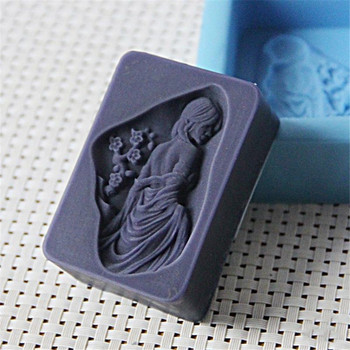 Silicon Soap Mold Girl Lady with Flower Shaped Art crafts Soap Mold Handmade DIY Craft for Saap Making