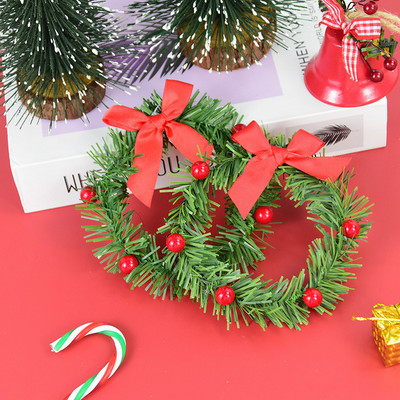 5τμχ 10cm Χριστουγεννιάτικα στεφάνια Διακοσμητικά Τεχνητό Χριστουγεννιάτικο Δέντρο Κρεμαστό Στολίδι για Διακοσμητικά Κάρτας Διακοσμητικά