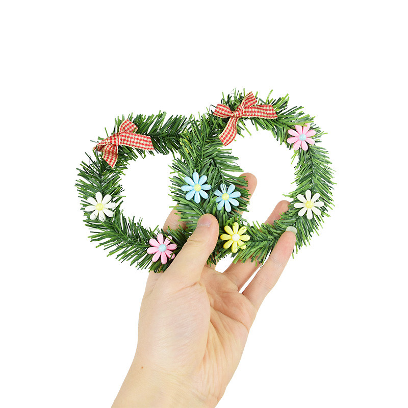 5τμχ 10cm Χριστουγεννιάτικα στεφάνια Διακοσμητικά Τεχνητό Χριστουγεννιάτικο Δέντρο Κρεμαστό Στολίδι για Διακοσμητικά Κάρτας Διακοσμητικά