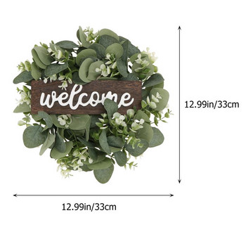 1 τεμ. καλωσορίσματος στεφάνι διακόσμηση πόρτας κρεμαστή γιρλάντα Στολίδι προσομοίωσης φύλλου στεφάνι τεχνητό ντεκόρ φυτών για πάρτι σπιτιού