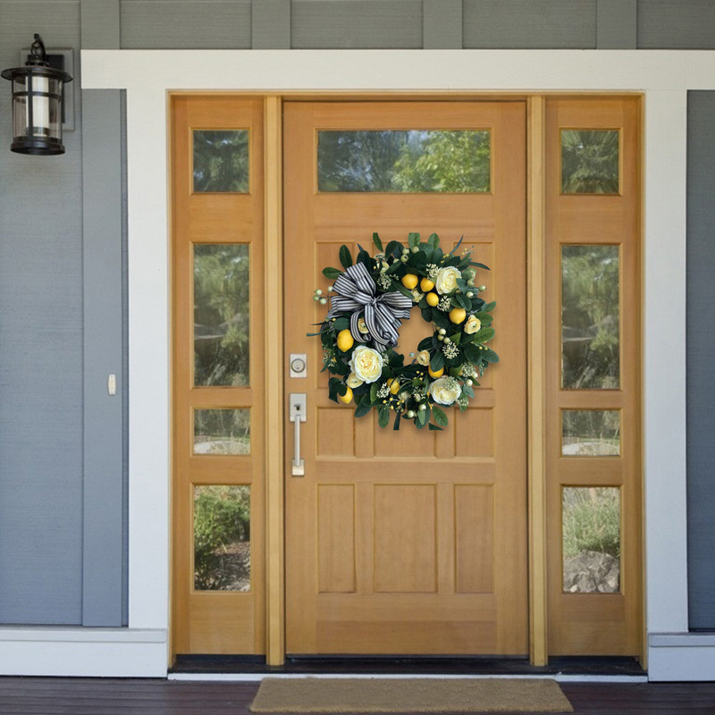 40 cm kunstlik pojengi pärg hooajaline värviline roosa oranž pojeng pärjad aknaseinale, pühade pulmadekoratsiooni riputamiseks