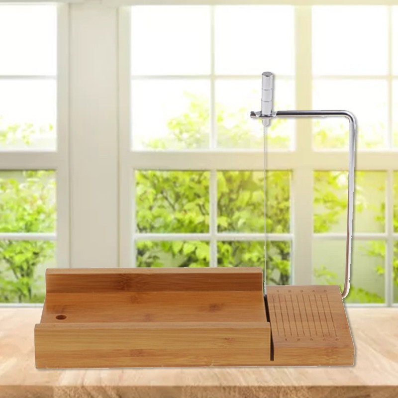 Daugiafunkcinė reguliuojama medinė muilo forma Rankų darbo kepalų pjaustyklės formų rinkinys vielos pjaustyklė, skirta kepalų pyrago muilo sūriui gaminti „pasidaryk pats“ 449E