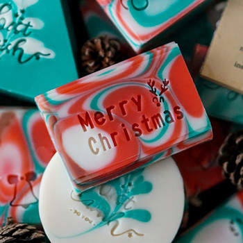 Весела Коледа щастливи празници Английско писмо Акрилен сапунен печат Печати Ръчно изработени комплекти за производство на сапун