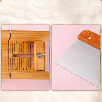 Ръчно изработен инструмент за рязане на сапун „Направи си сам“, регулируемо устройство за рязане на сапун от каучуково дърво, обикновени консумативи за приготвяне на сапун