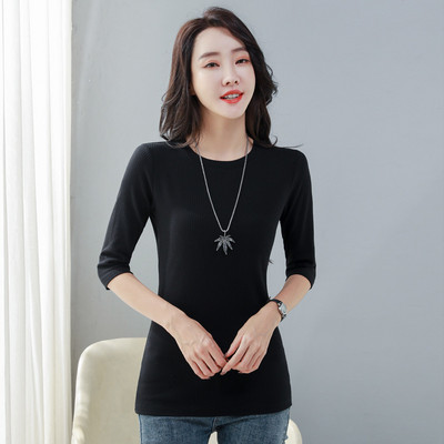 Bluză casual de damă cu gât rotund