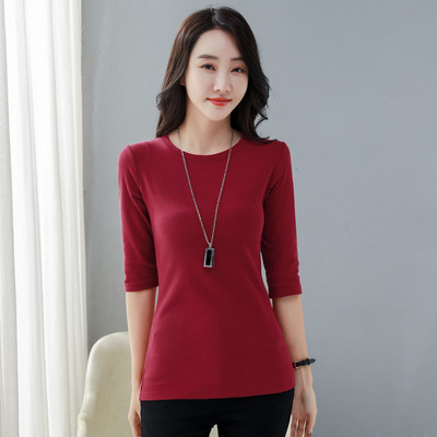 Bluză casual de damă cu gât rotund